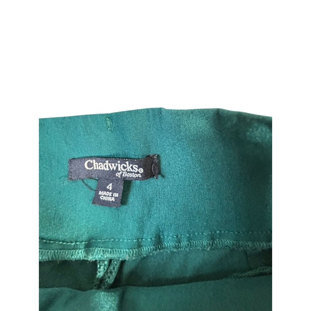 Chadwicks of Boston Bootcut Pants Teal Women's Sz 4 Wide Flare Bottoms - Picture 6 of 8